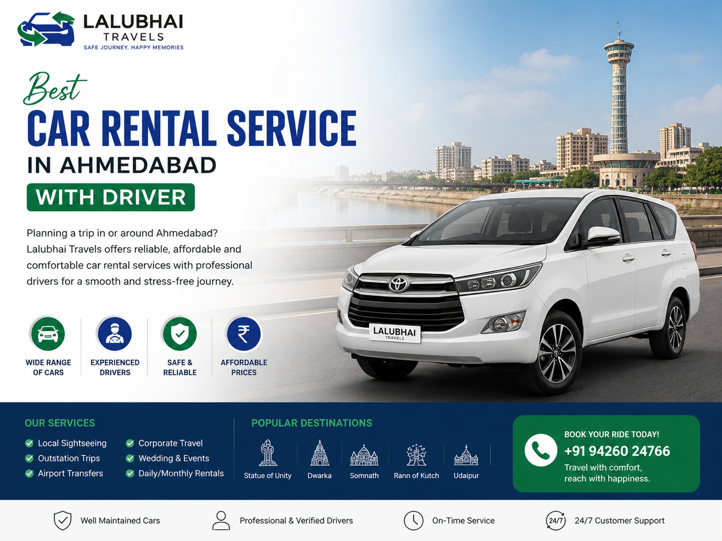 Best Car Rental Service in Ahmedabad with Driver