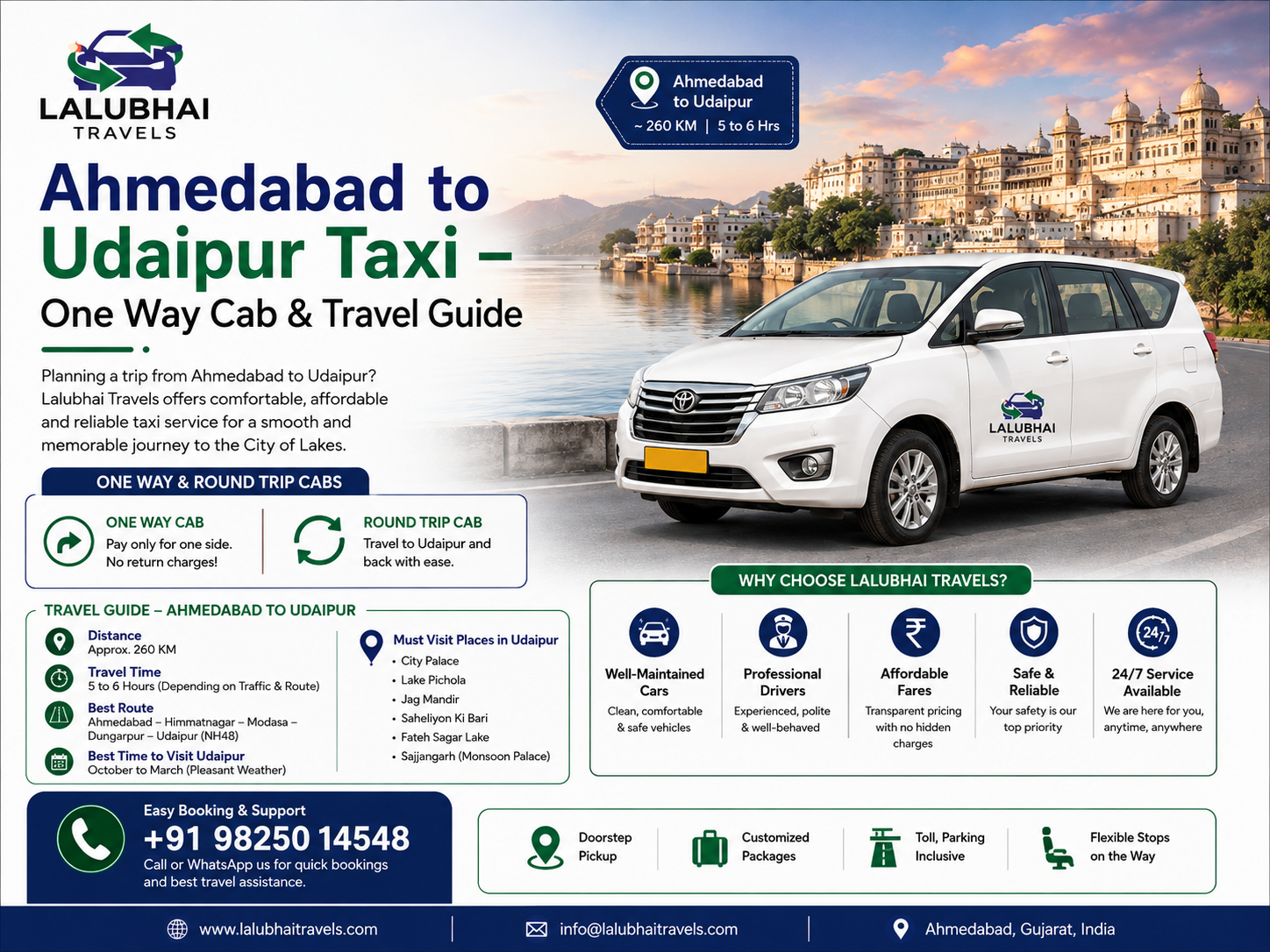 Ahmedabad to Udaipur Taxi – Cab & Travel Guide