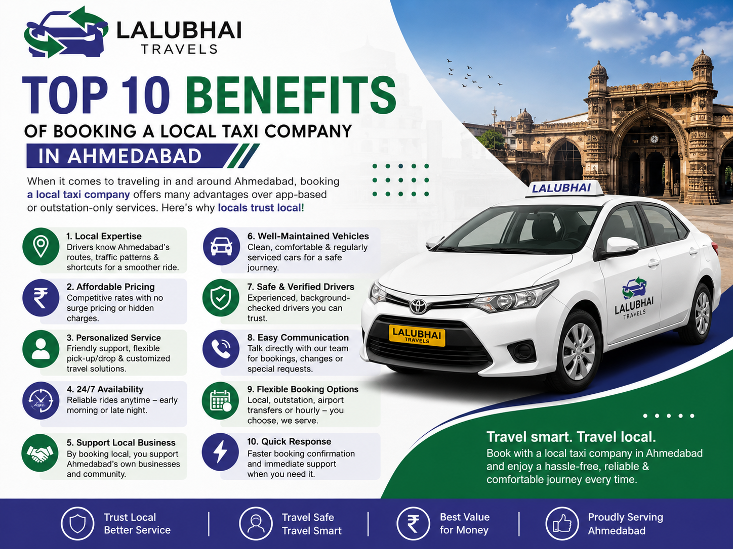 Top 10 Benefits of Booking a Local Taxi Company in Ahmedabad